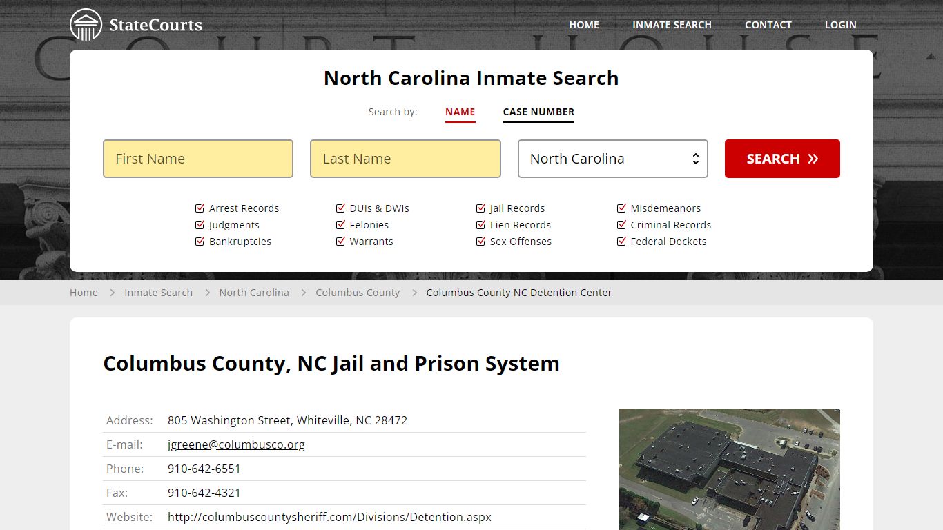 Columbus County NC Detention Center Inmate Records Search, North ...